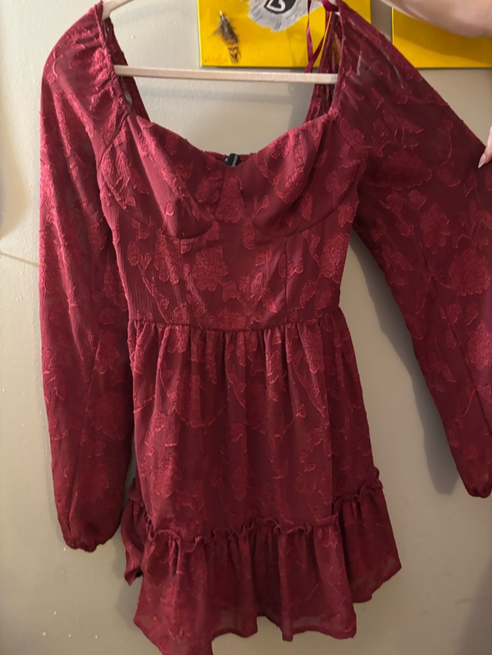 Windsor Burgundy Lace Dress with Sweetheart Neckline